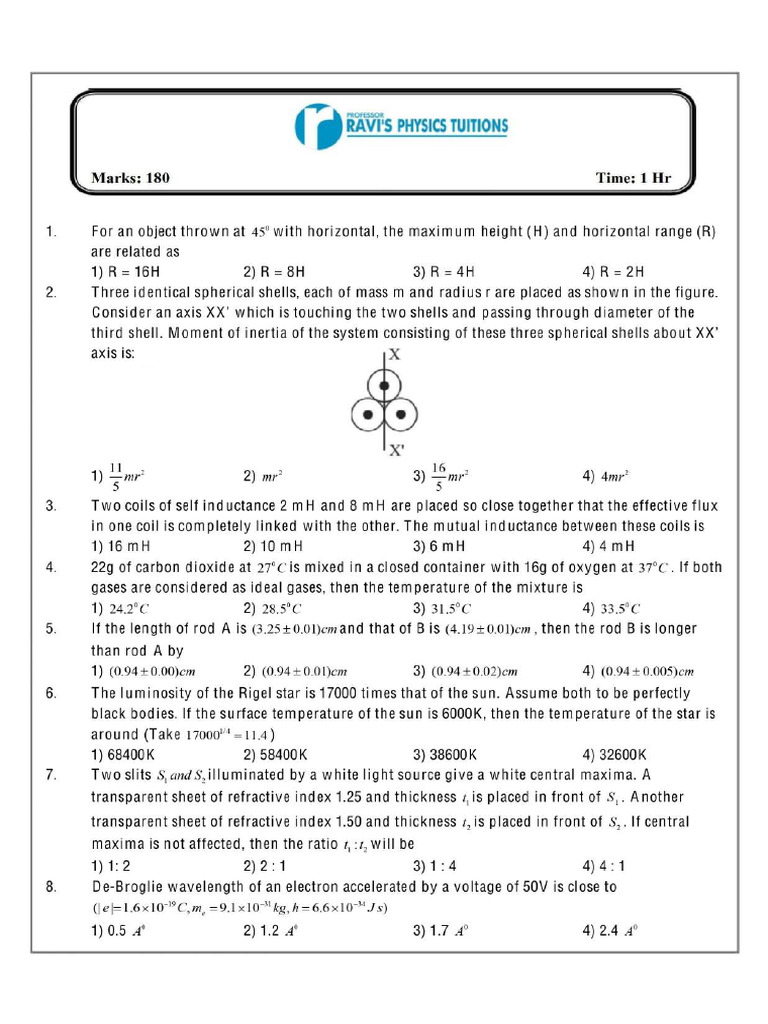 NEET TEST No. 5 | PDF