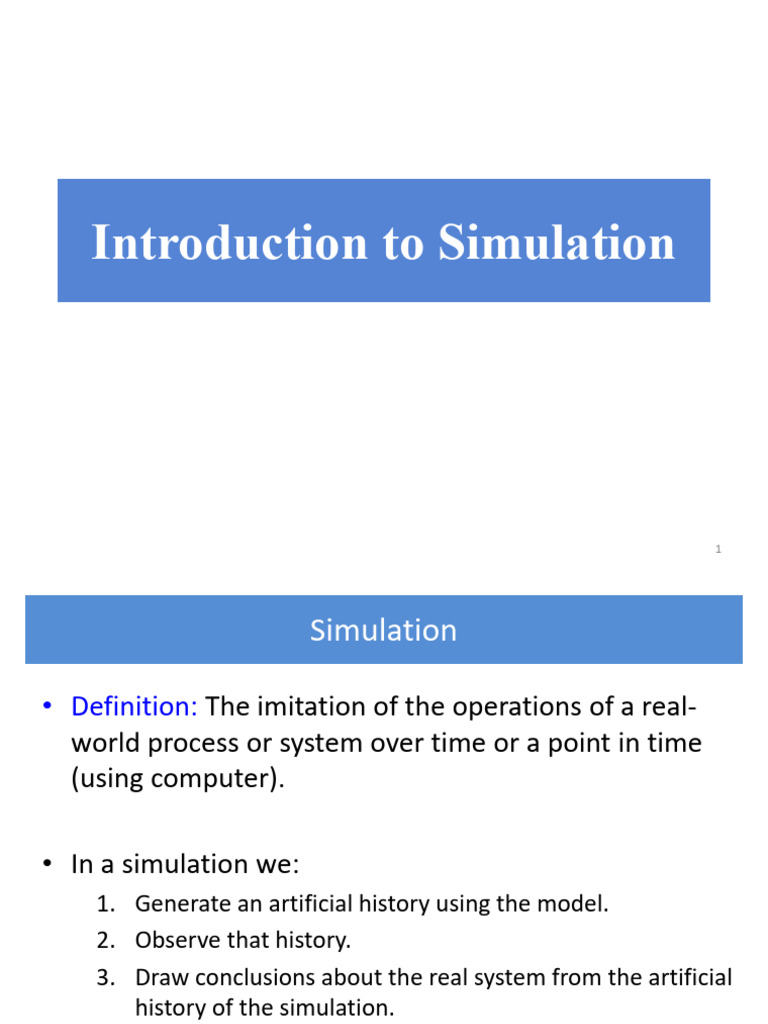 Introduction To Simulation | PDF | Simulation | System
