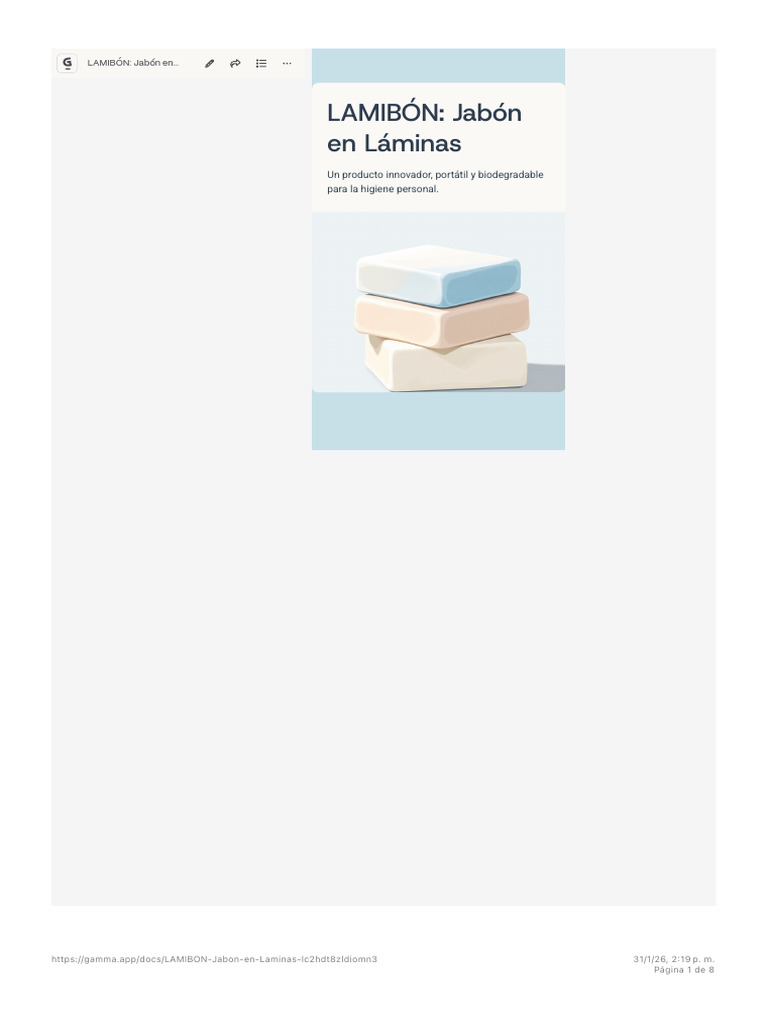 LAMIBÓN- Jabón en Láminas | Gamma | PDF | Producto (Negocio) | Marketing
