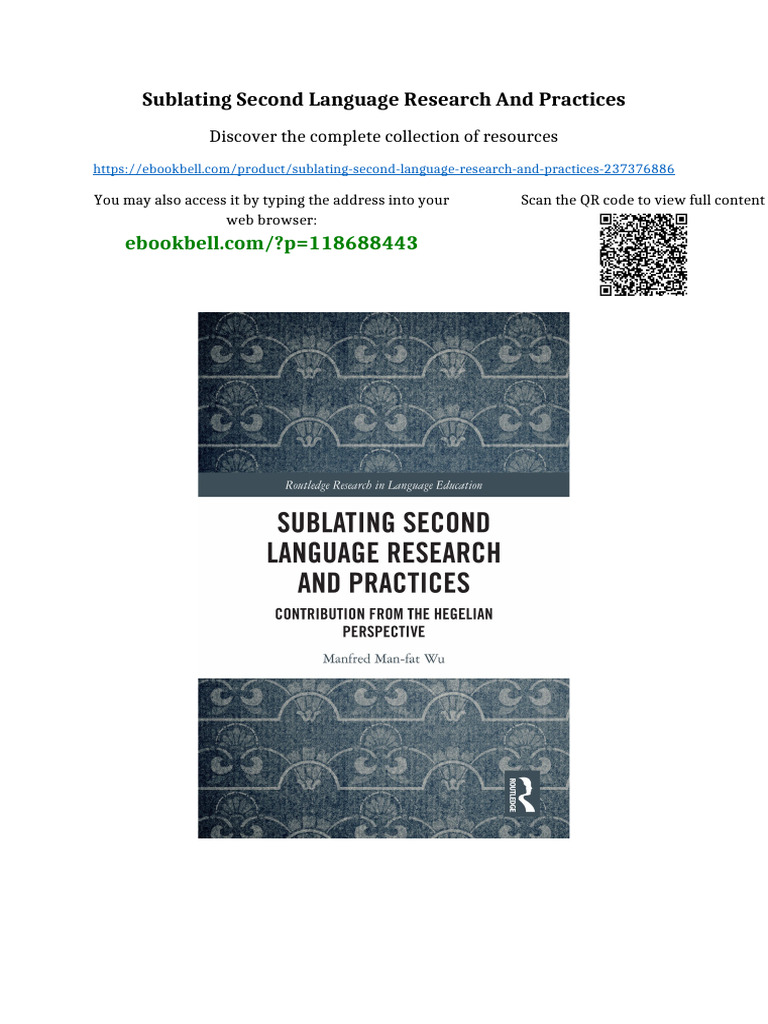 Sublating Second Language Research and Practices Full | PDF | Computer ...
