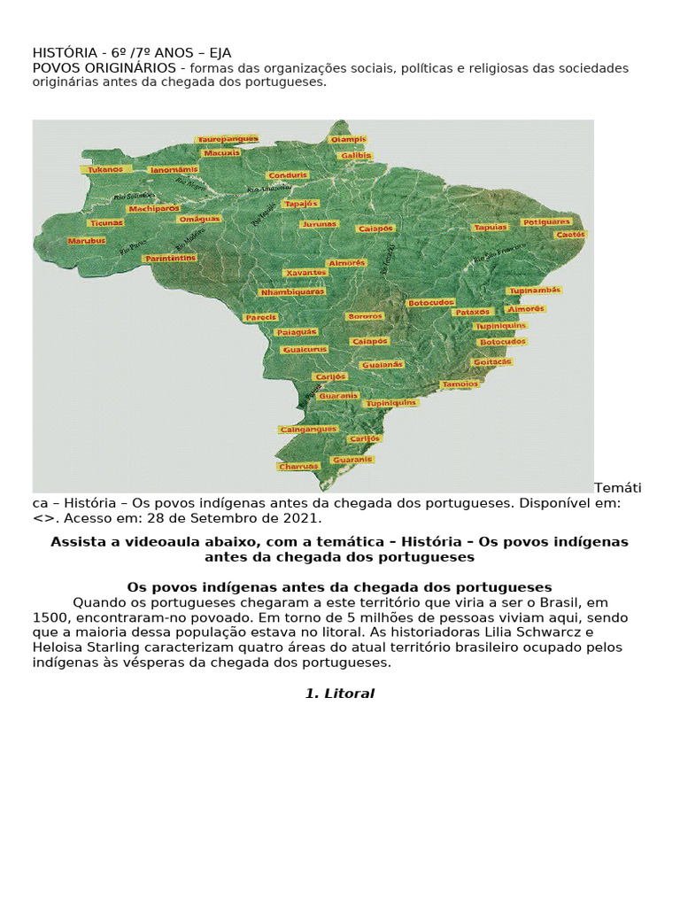 Povos Originários Antes Da Chegada Dos Portugueses - Dot | PDF | Povos ...