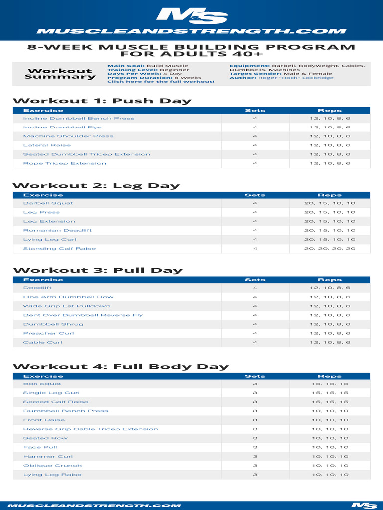 8weekmusclebuildingprogramforadults402b | PDF | Strength Training ...