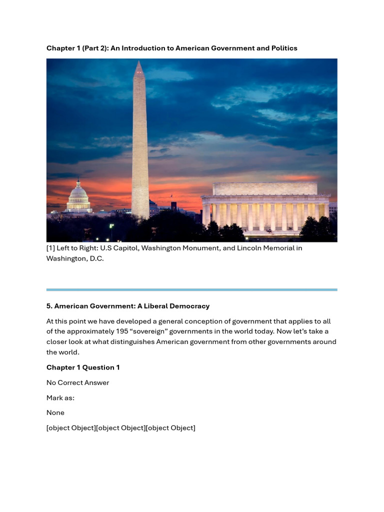 POLS 1101 Chapter 1 Part 2 | PDF | Political Parties | Separation Of Powers