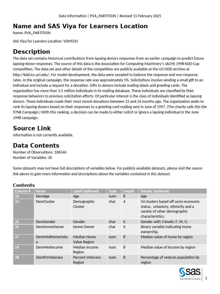 (Data Information) Pva - Partition | PDF | Data | Applied Mathematics