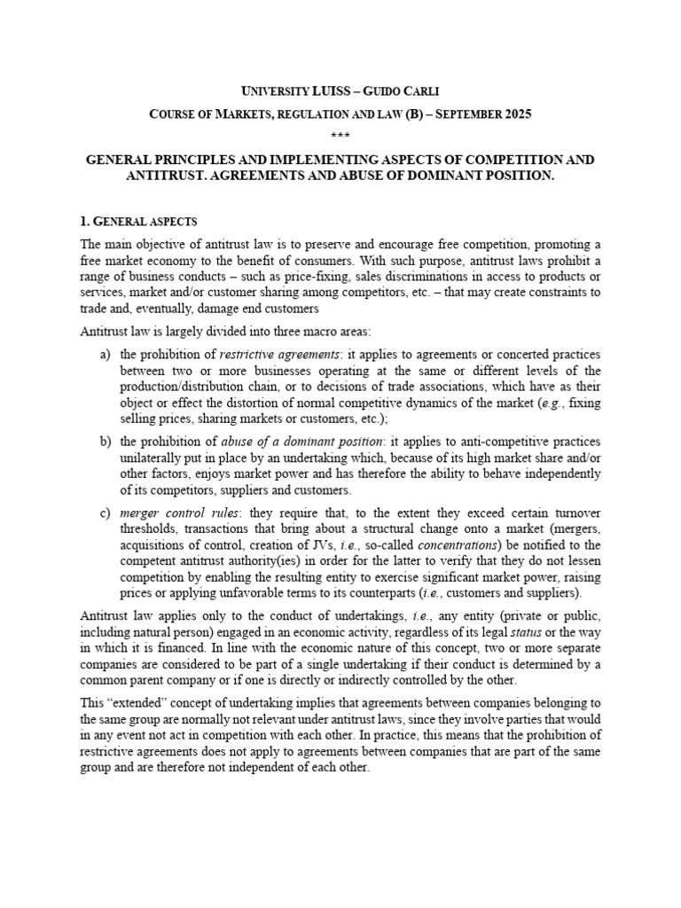 General Principles and Implementing Aspects of Competition and ...