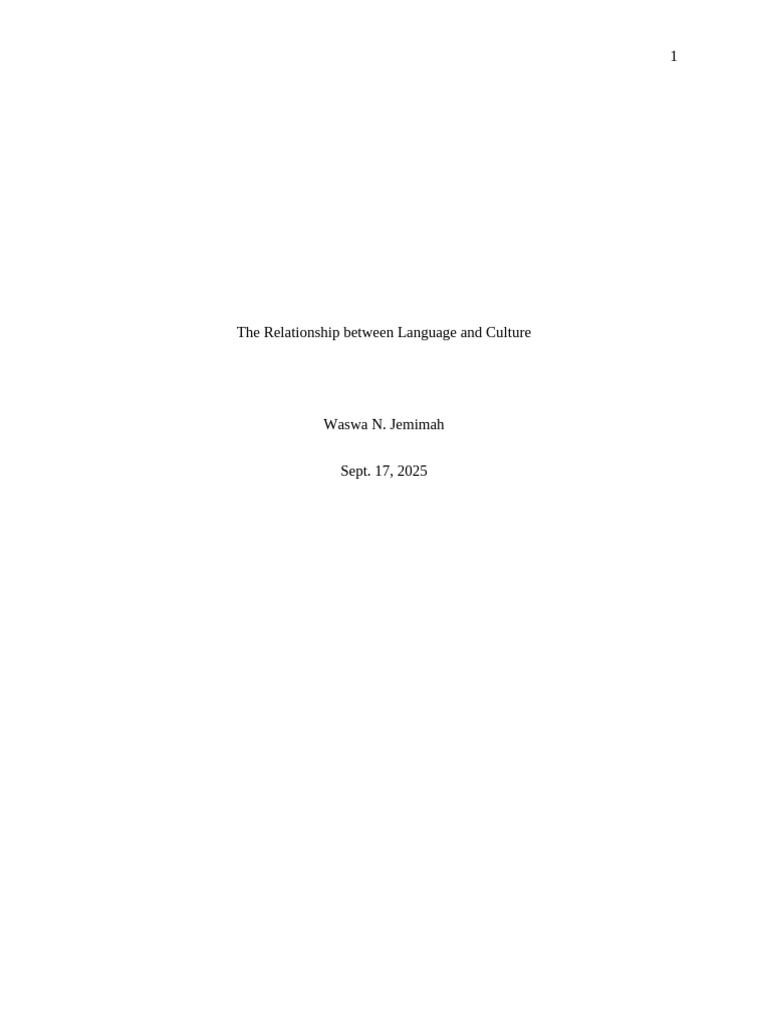 The Relationship Between Language and Culture | PDF | Folklore | Traditions