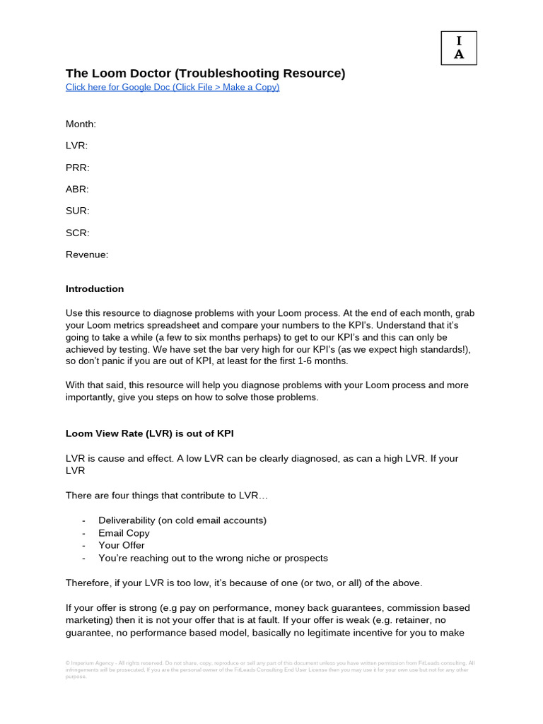 06-The Loom Doctor (Troubleshooting Resource) | PDF | Performance Indicator