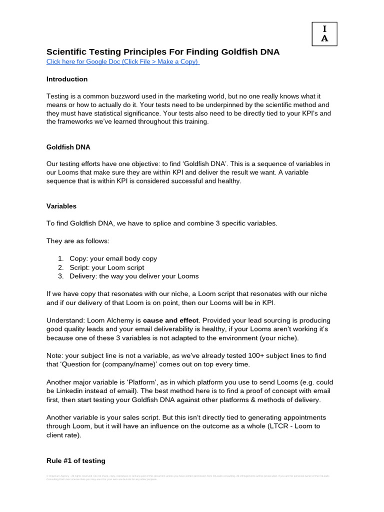 08-Scientific Testing Principles For Finding Goldfish DNA | PDF ...