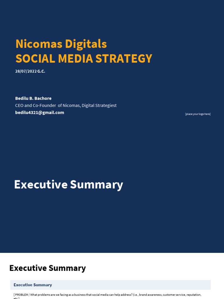 Social Media Strategy Template | PDF | Performance Indicator | Digital ...