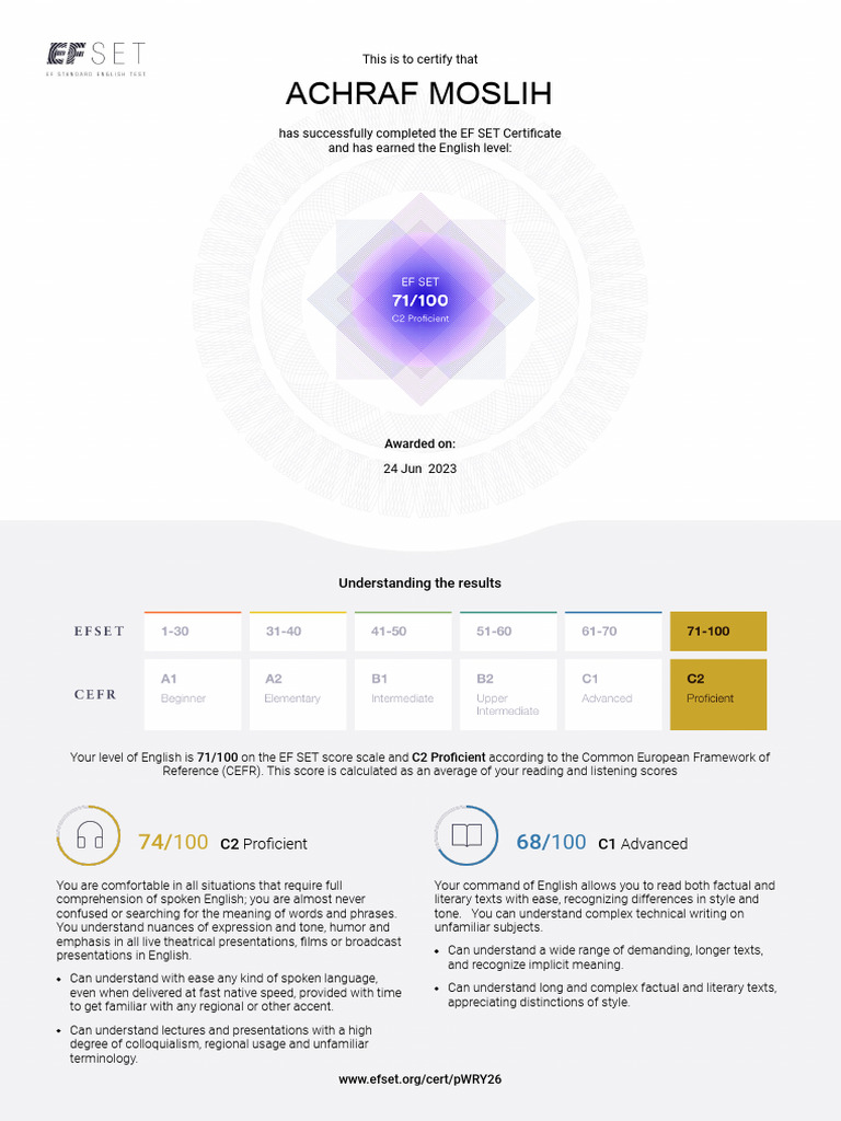 EF SET Certificate-3 | PDF