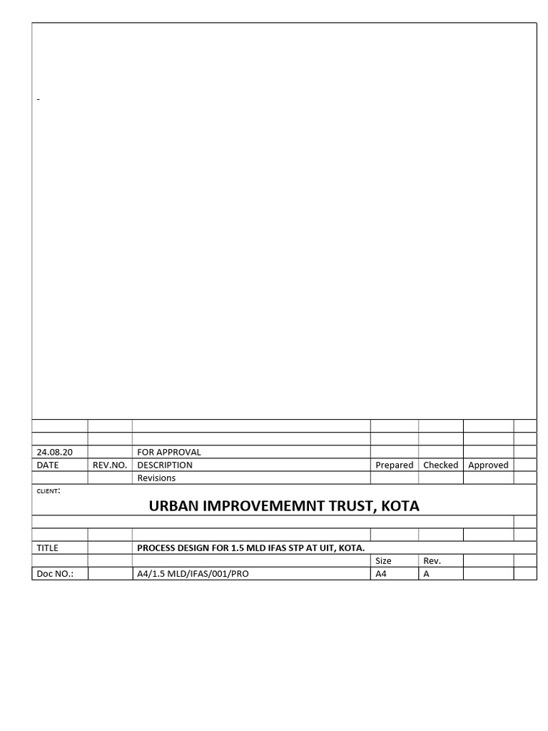 process design calaculations 1.5 MLF IFAS at UIT kota | PDF | Sewage ...