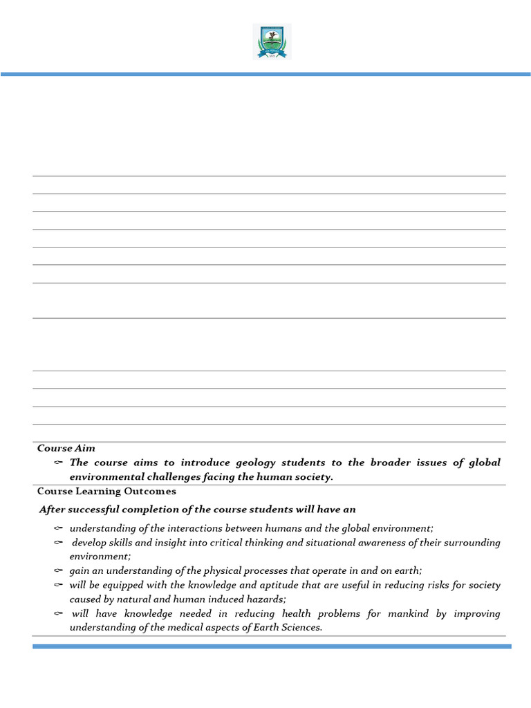 Course Outline Environmental | PDF | Hazards | Flood