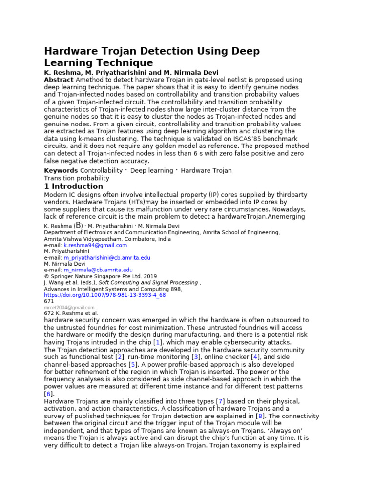 Hardware Trojan Detection Using Deep | PDF | Deep Learning | Machine ...