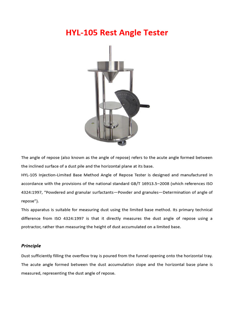 HYL-105 Rest Angle Tester | PDF
