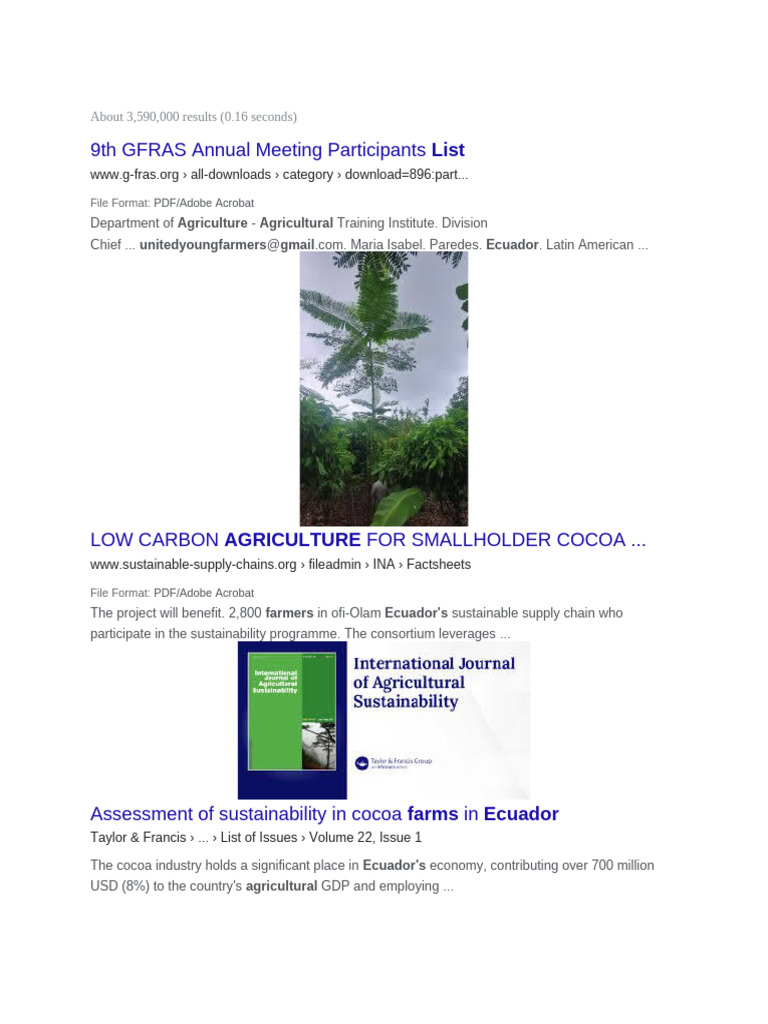Assessment of Sustainability in Cocoa Farms and Lands | PDF ...