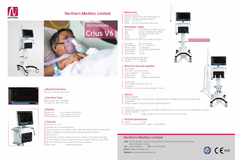 Brochure - Crius v6 Icu Ventilator | PDF | Electrical Engineering
