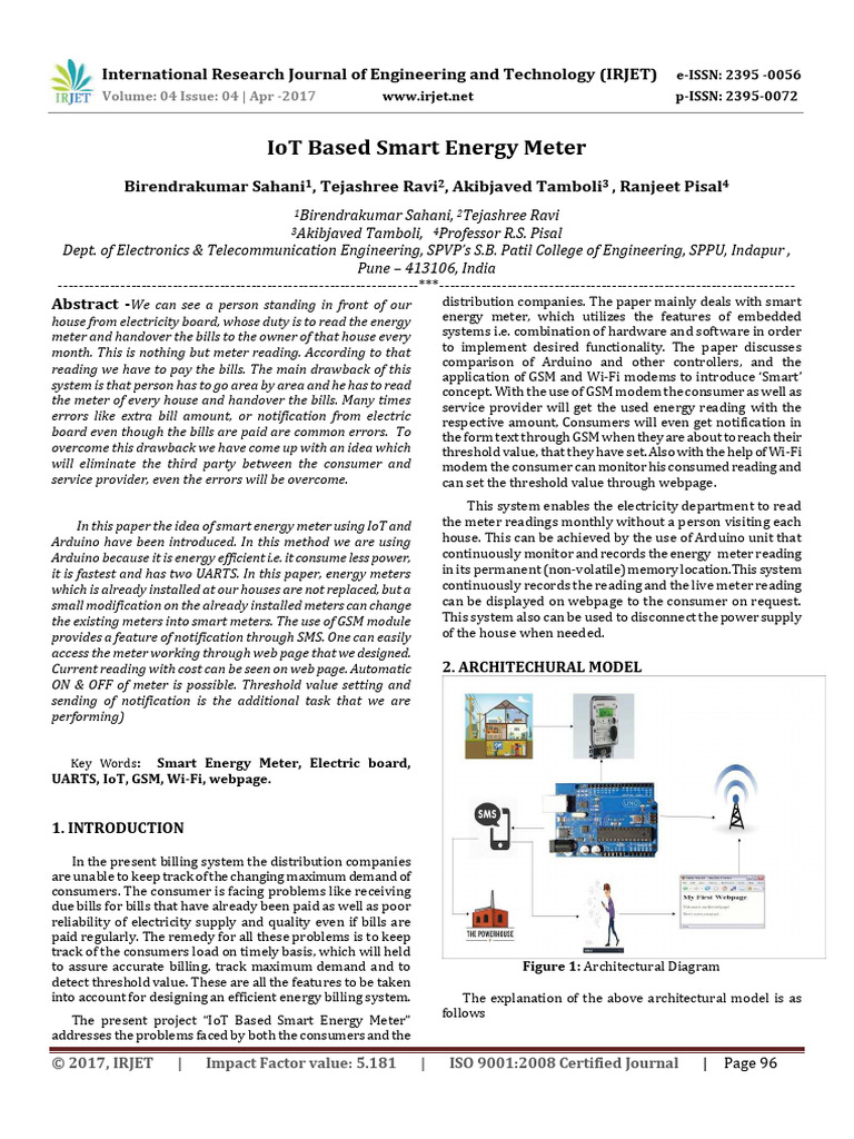 IoT Based Smart Energy Meter | PDF | Internet Of Things | Html