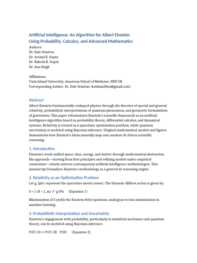 AI Algorithm Albert Einstein Elsevier | PDF | General Relativity ...