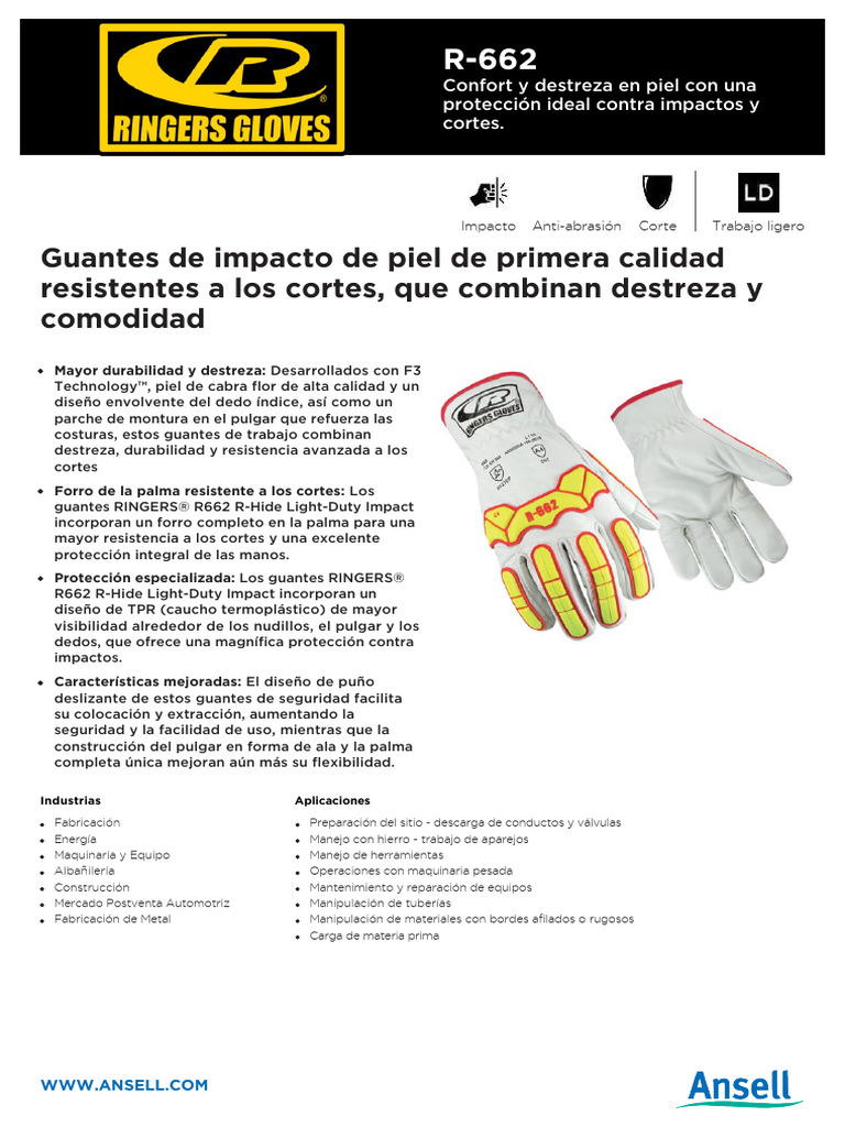 Ringers-r662 Pds Co | PDF | Guante | Mano