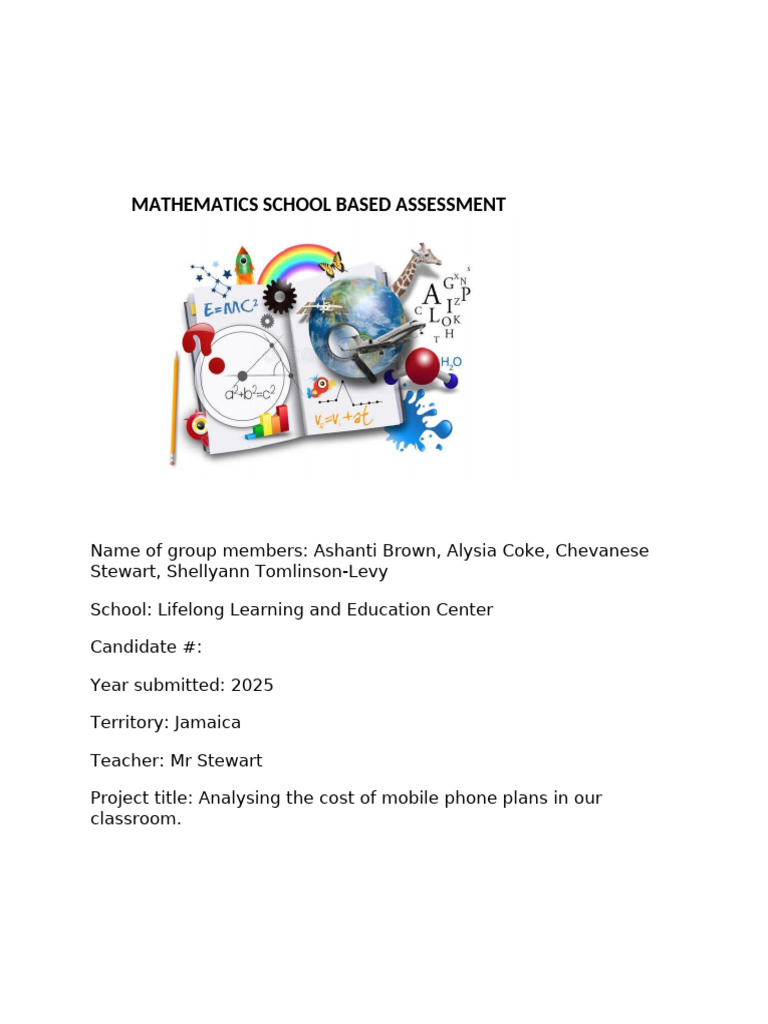 Mathematics SBA - Docx 128 (1) .Docx in | PDF
