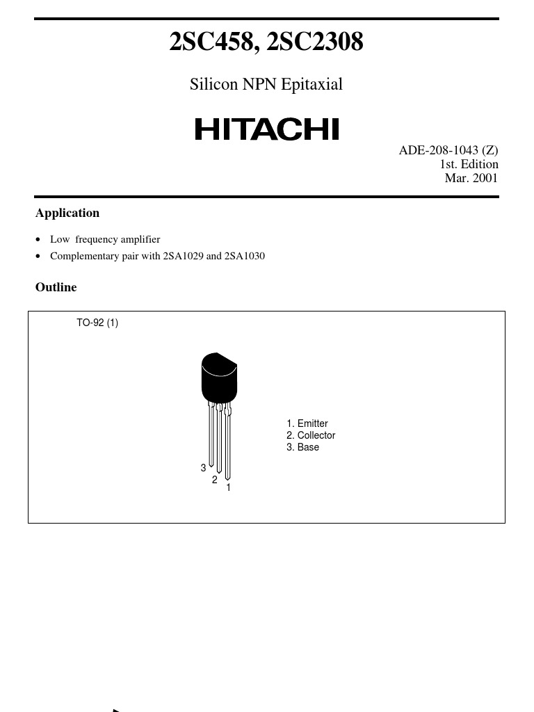 Transistor c458 Bipolar Junction Transistor Reliability Engineering