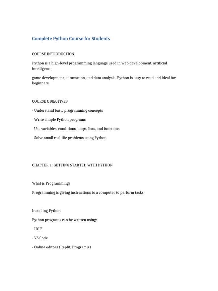 Complete Python Student Course 1.7.2028 | PDF | Python (Programming ...