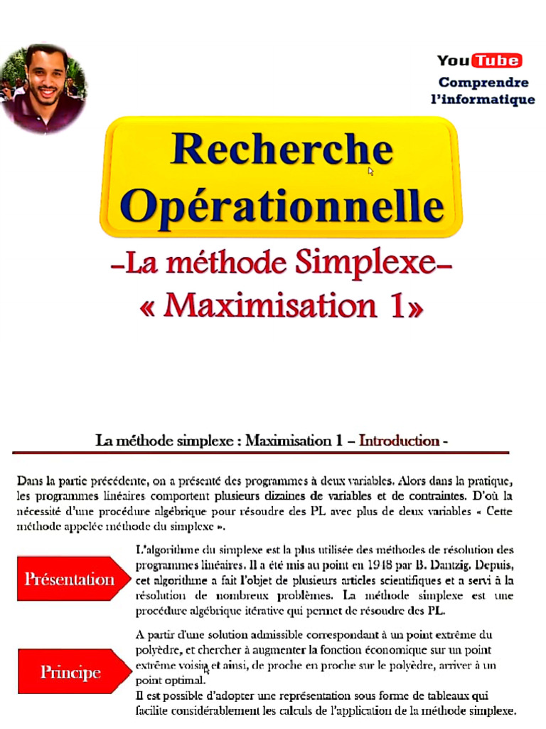 Méthode Simplexe 1 Maximisation | PDF