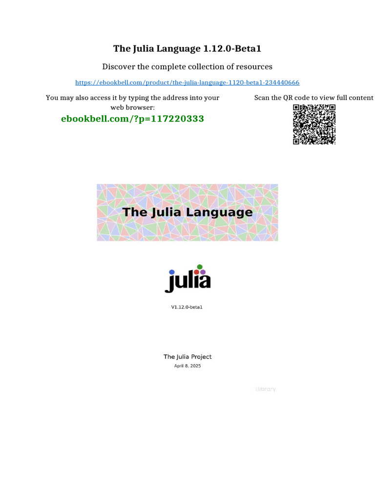 The Julia Language 1.12.0-Beta1 Digital Download | PDF | Intellectual ...