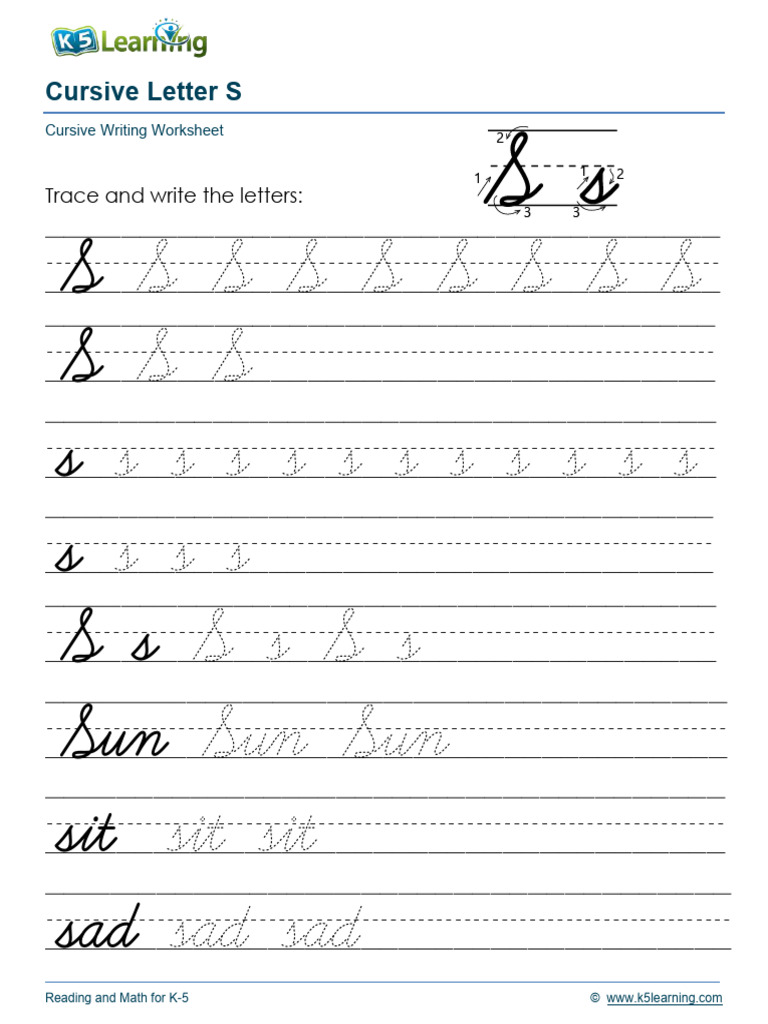 Handwriting Letters Ss Printable | PDF