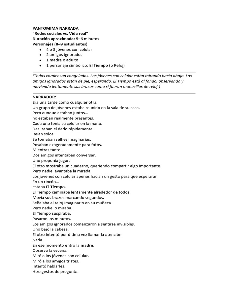 Pantomima Grupo 2 Segundo | PDF