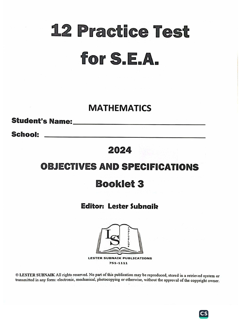 Subnaik 2024 Math 3 | PDF