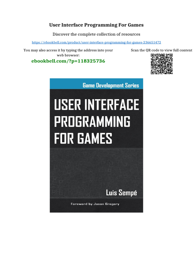 User Interface Programming for Games sample | PDF | Intellectual ...