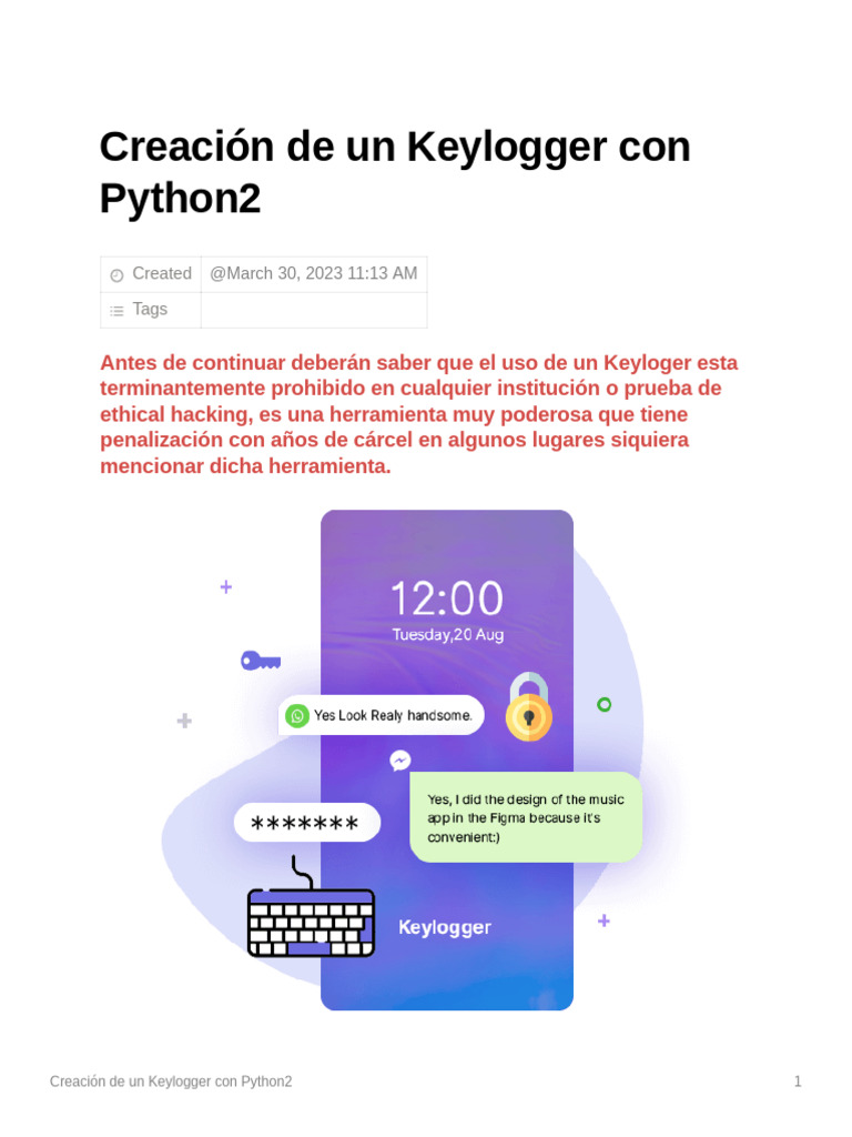 Creacin de Un Keylogger Con Python2 | PDF | Informática | Software
