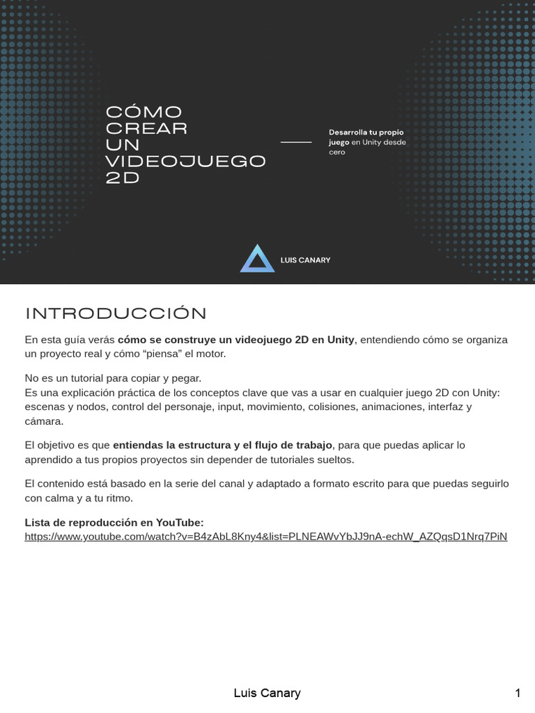 Cmo Crear Un Videojuego 2D - Unity | PDF | Unidad (motor de juego ...