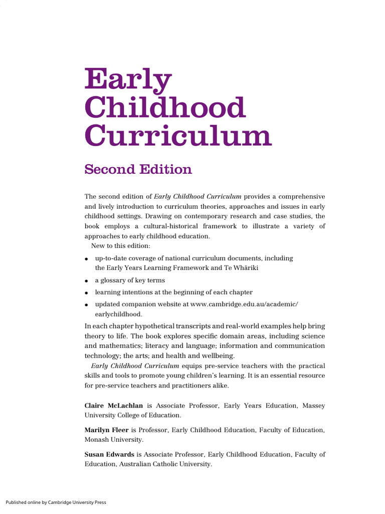 Early Childhood Curriculum 1 Frontmatter | PDF | Curriculum | Copyright