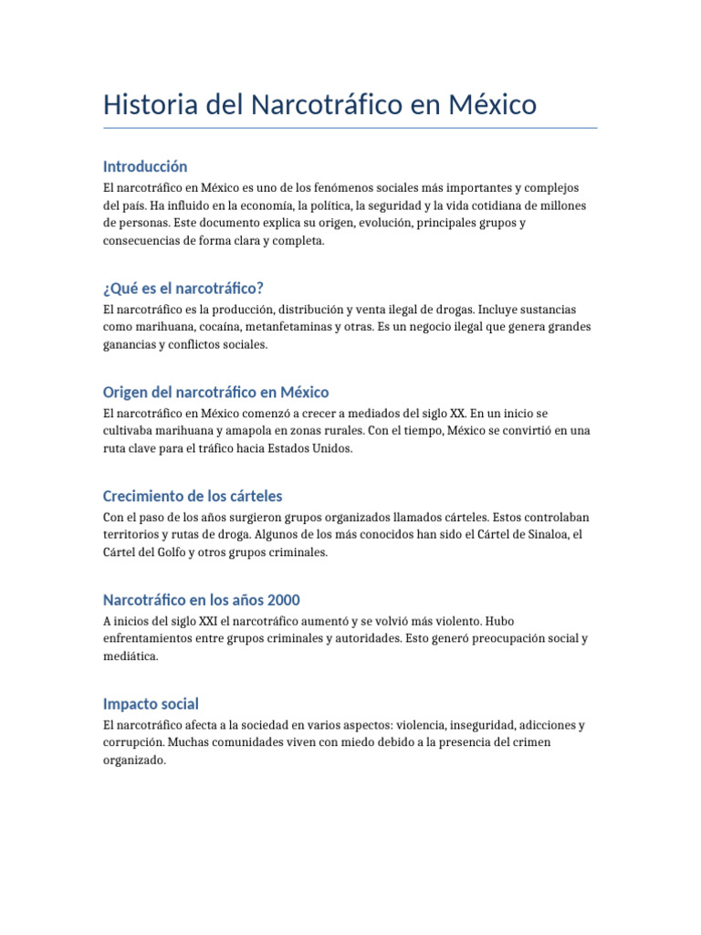 Narcotrafico en Mexico | PDF | Comercio ilegal de drogas | Cartel de ...
