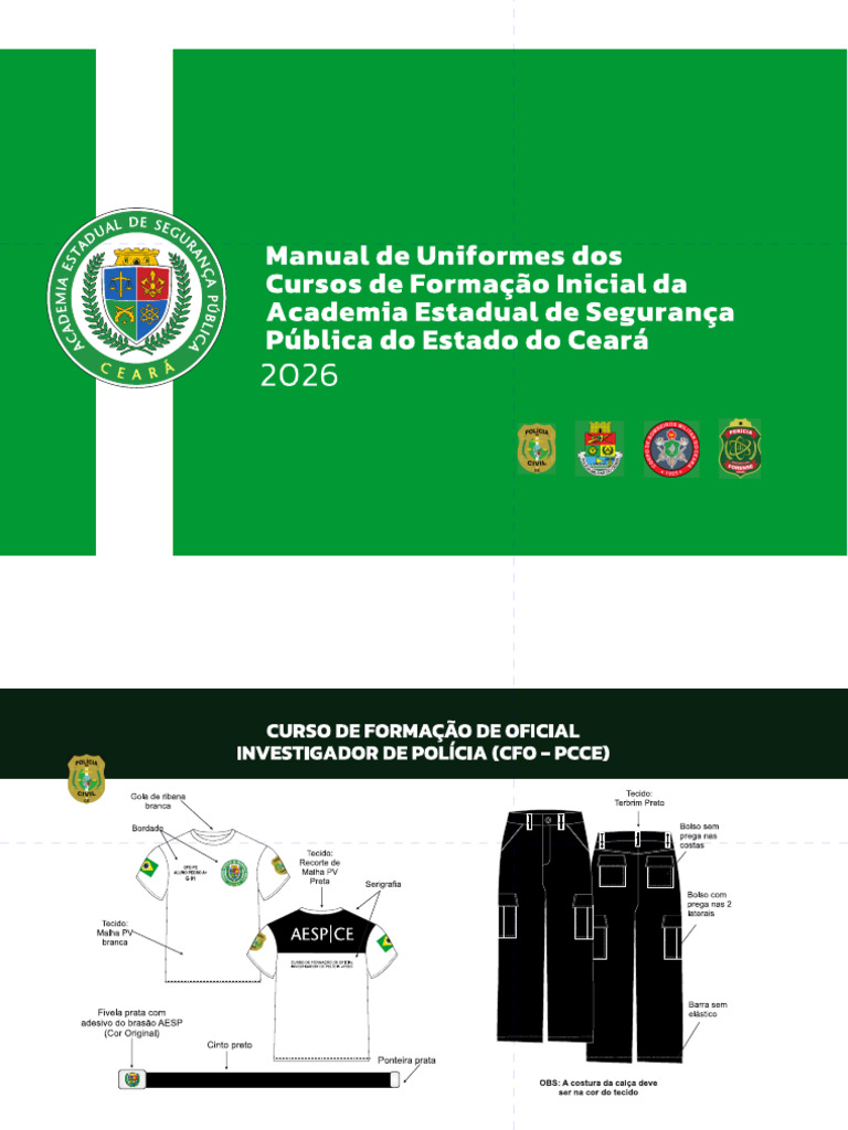ANEXO I Manual de Uniformes Dos Cursos de Formacao Inicial Da AESP 2026 ...