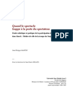 Etude Esthétique Et Poétique de La Participation Du Spectateur Dans Knock Théâtre de Ville de La Troupe Du Tenjo Sajiki