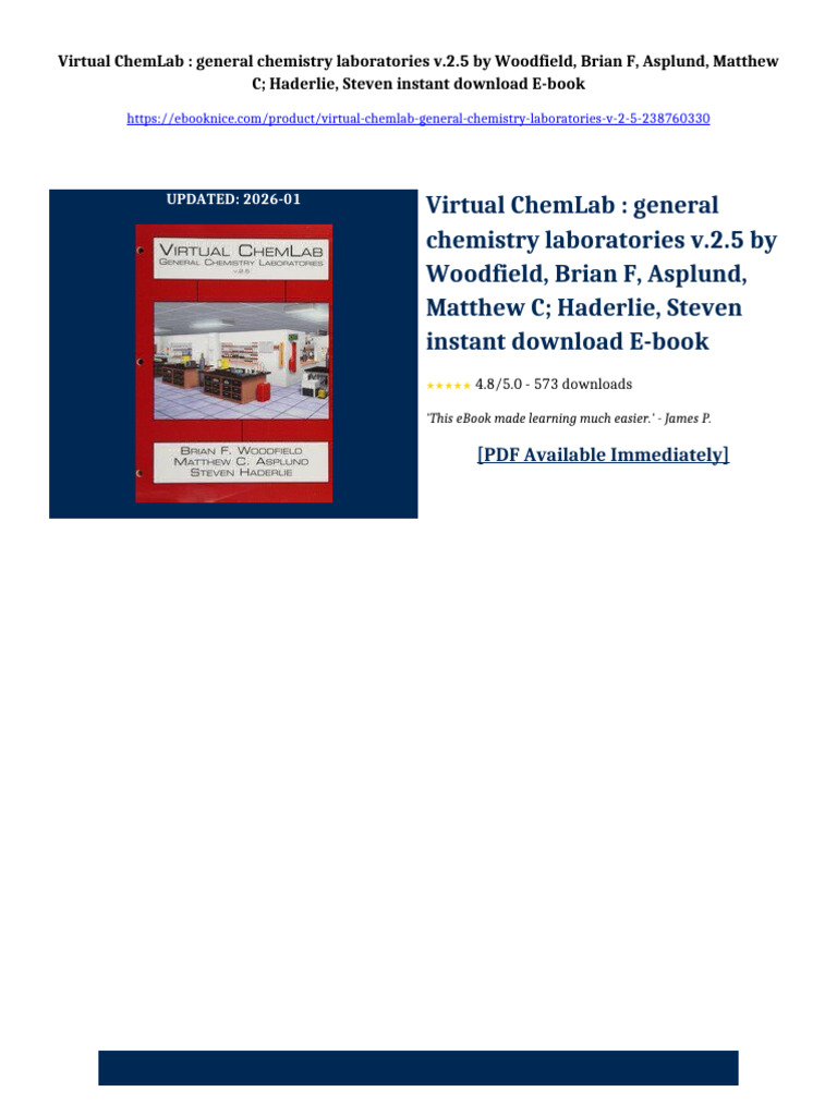 Virtual ChemLab : general chemistry laboratories v.2.5 by Woodfield ...
