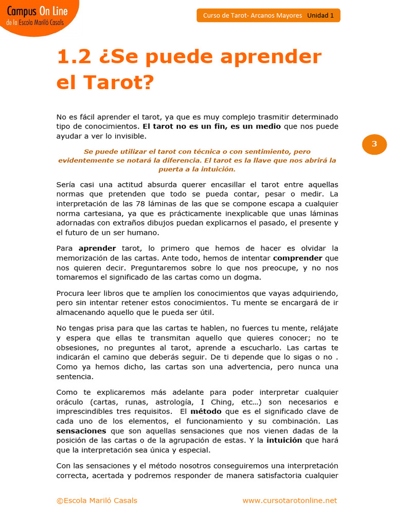 Cursotarot Casals Arcanos Mayores | PDF | Tarot | Jugando a las cartas