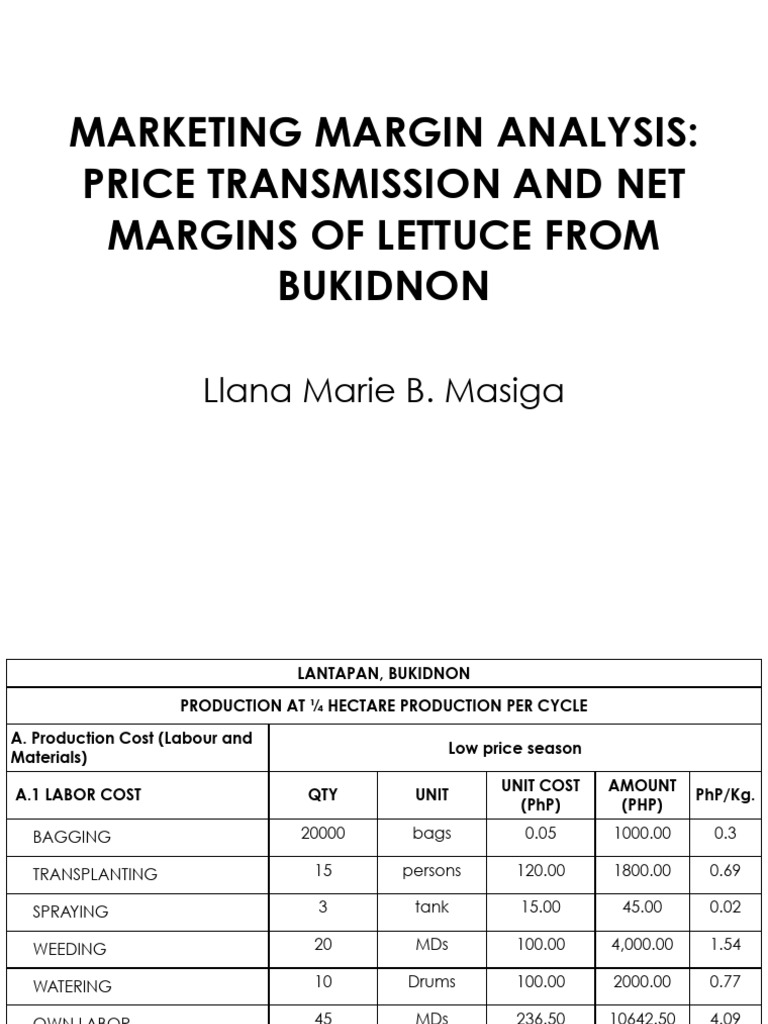 Marketing Margin Analysis Katrina | PDF | Cost | Economies
