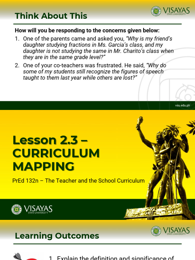 Lesson 2.3 Curriculum Mapping | PDF | Curriculum | Teachers