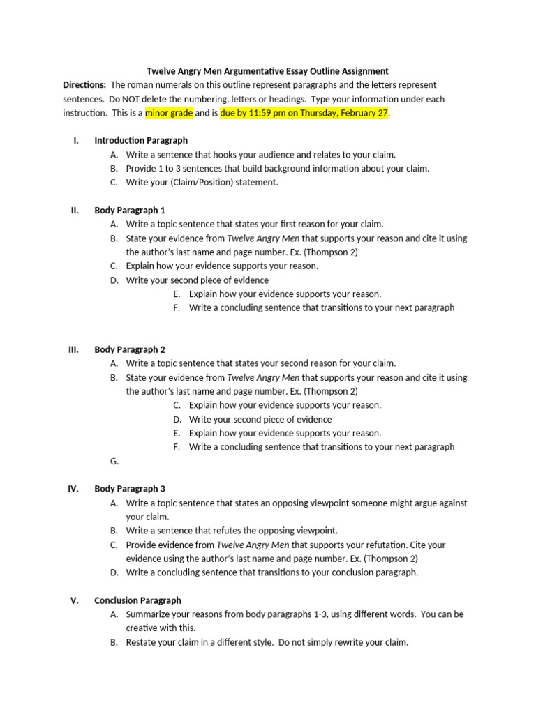 Copy+of+Twelve+Angry+Men+Argumentative+Essay+Outline+Assignment | PDF ...