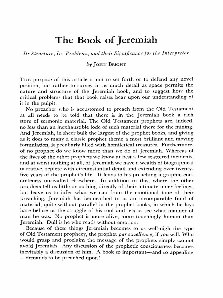 1955 J.bright Book of Jer | PDF | Jeremiah | Bible