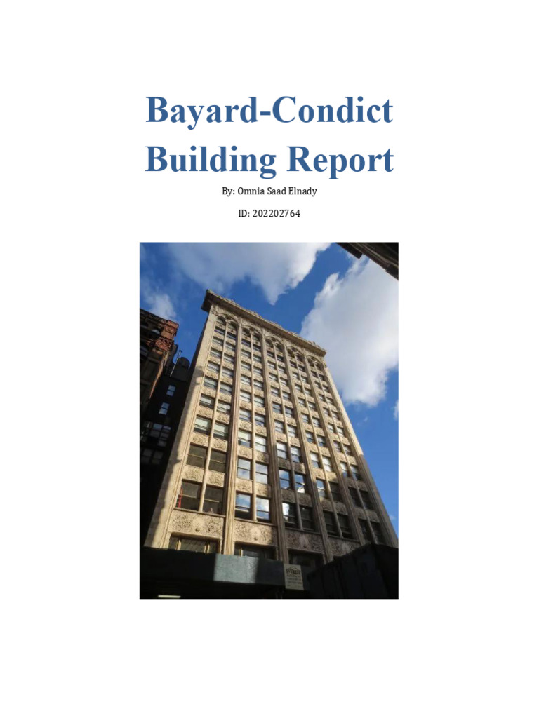 Bayard-Condict Building Report | PDF