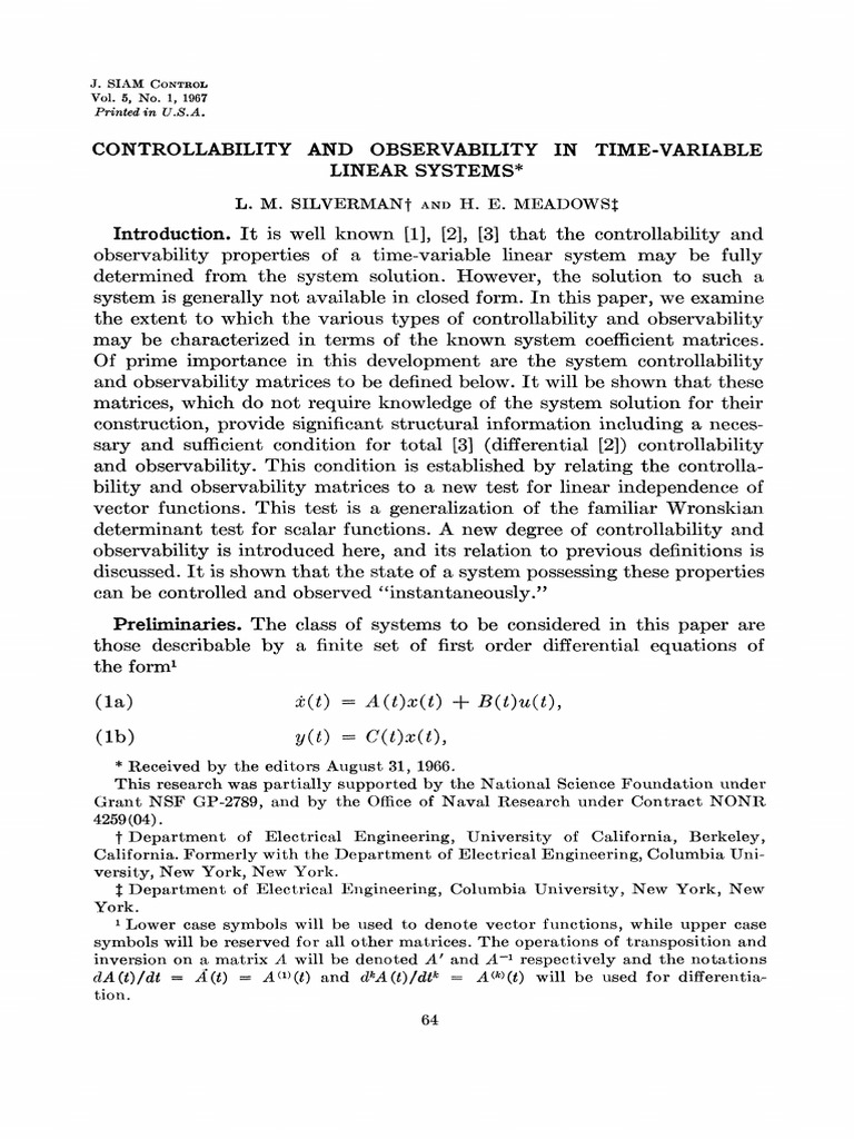 Silverman 1967 | PDF | Matrix (Mathematics) | Vector Space