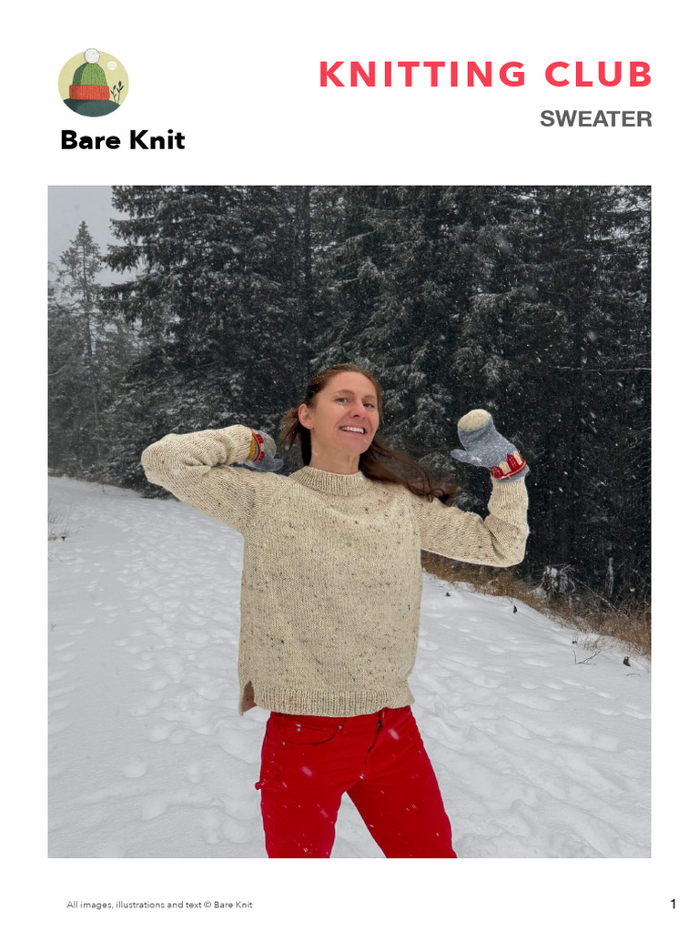Knitting Club Sweater v2 Bare Knit | PDF | Knitting | Gauge (Knitting)