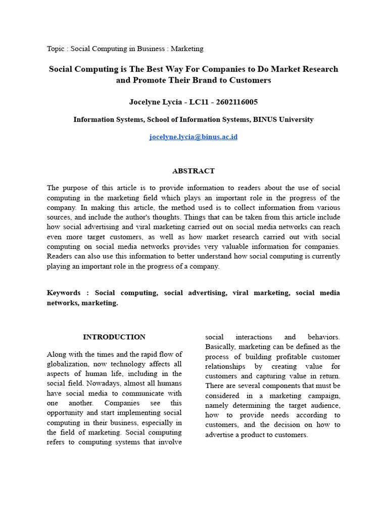 Social Computing is the Best Way for Companies to Do Market Research ...