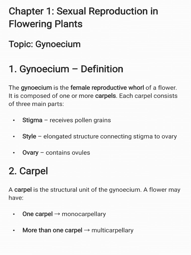 Gynoecium | PDF