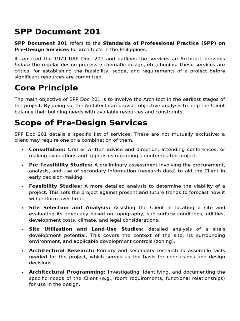 SPP Doc 201 | PDF | Feasibility Study | Architect